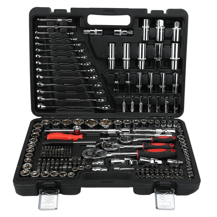 215-Piece Ratchet Wrench & Socket Set – Complete Hand Tool Kit with Carry Case