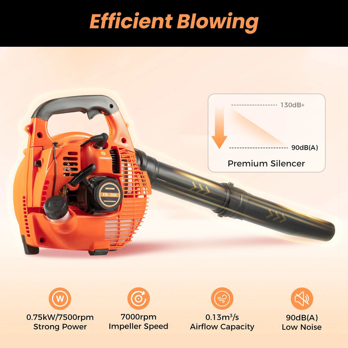 Powerful 2-Stroke Gas Leaf Blower – 25.4cc Handheld Sweeper for Quick and Easy Yard Cleanup