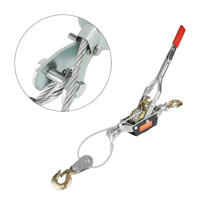 2T Heavy-Duty Wire Rope Hand Puller | Double Hook Tightening & Lifting Tool