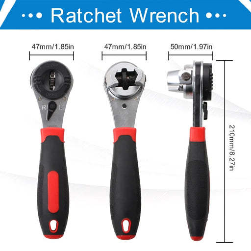 Adjustable Ratchet Wrench – 6-22mm Socket Wrench with Torque Control for Repair & Maintenance