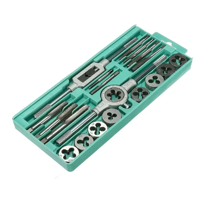 6/8/12/20PCS Metric Hand Tap and Die Set M3-M12 | Screw Thread Plugs & Straight Taper Reamer Tools