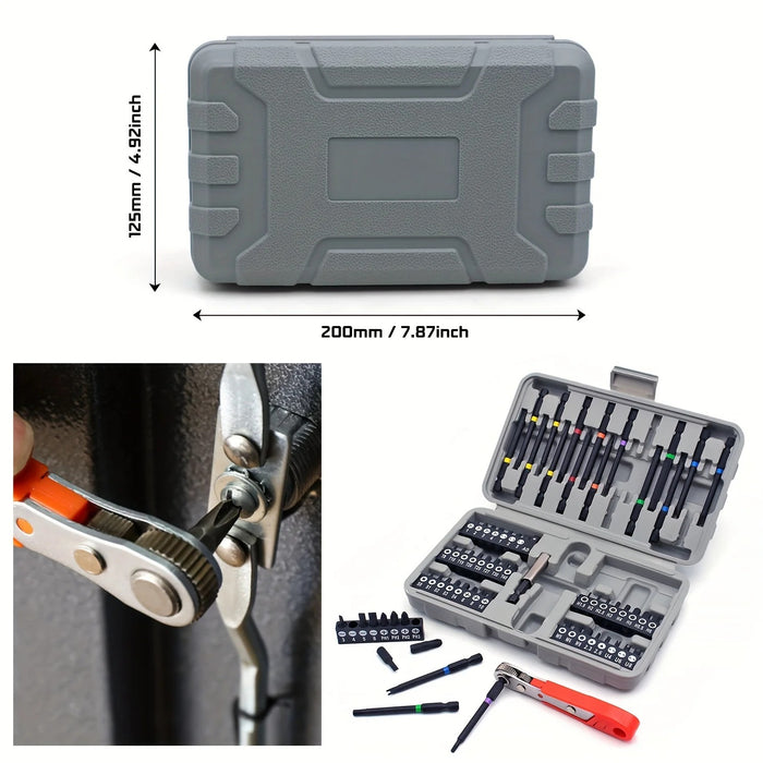 68-in-1 Precision Ratchet Screwdriver Set – Magnetic Multi-Tool Kit for Furniture, Car, Computer & Maintenance