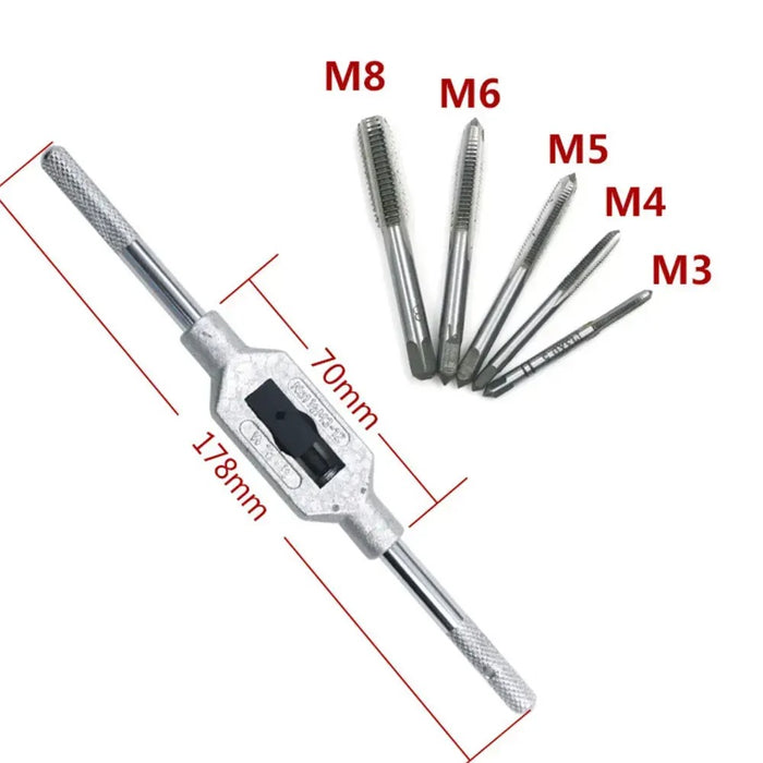 6/8/12/20PCS Metric Hand Tap and Die Set M3-M12 | Screw Thread Plugs & Straight Taper Reamer Tools