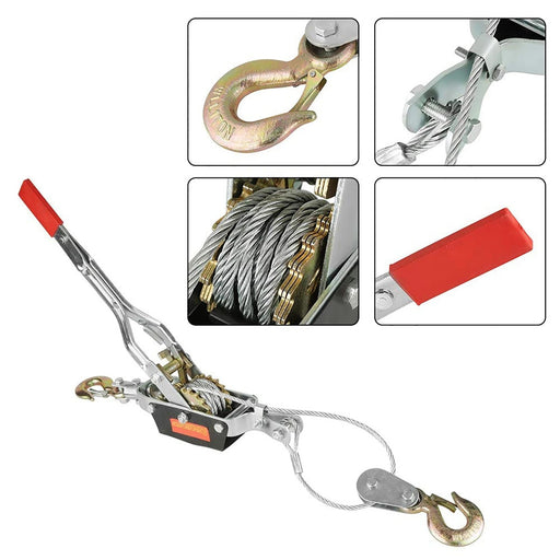 2T Heavy-Duty Wire Rope Hand Puller | Double Hook Tightening & Lifting Tool