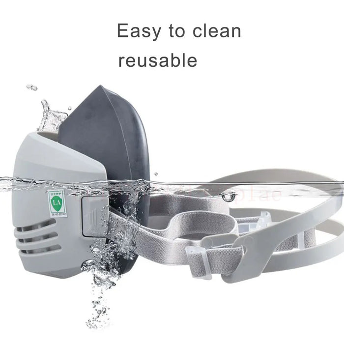 "Half Face Dust Mask Respirator – Includes 20 Replaceable Filters for Industrial, Construction, and Safety Protection"