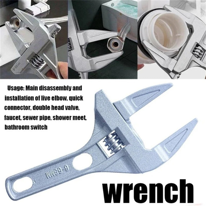 Mini Adjustable Aluminum Wrench – Strong Grip & Large Opening for Bathroom Repairs