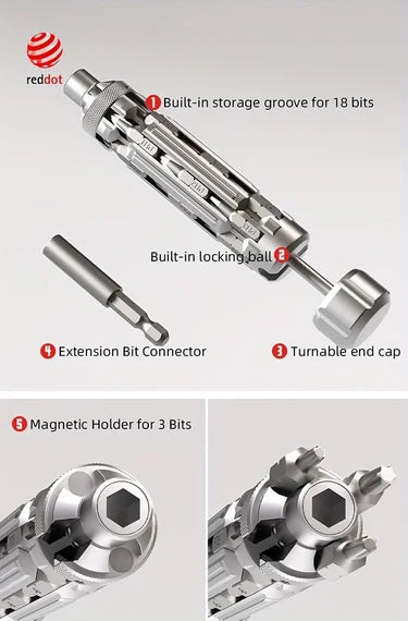 Precision Multi-function Screwdriver Set Magnetic Phillips Torx Drill Bit with Power Settings for Outdoor Home Daily Repair