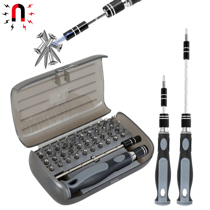 32Pcs Screwdriver Set Magnetic Screwdriver Repair Kit Portable Precision Screwdriver Bits Set with Handle and Extension Rod