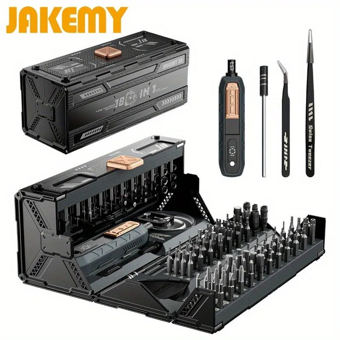 JAKEMY Magnetic Precision Screwdriver Set, 180 in 1 Manual Screwdriver,CRV Bits,PC & iPhone Professional Repair Tool,GiFt & Home