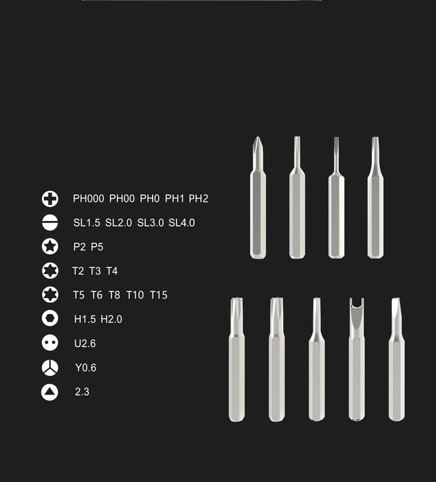 25 in 1 Magnetic Precision Screwdriver Set Mini Tools Kit for Mobile Phone PC Repair Professional Hardware with 24 Torx Hex Bits