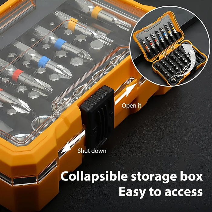 50-Piece Magnetic Screwdriver Bit Set – Hex & Torx Bits with Storage Case & Socket Adapter for Electric Screwdrivers