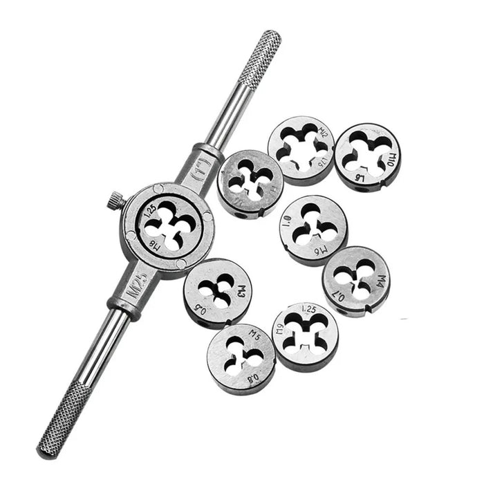 6/8/12/20PCS Metric Hand Tap and Die Set M3-M12 | Screw Thread Plugs & Straight Taper Reamer Tools