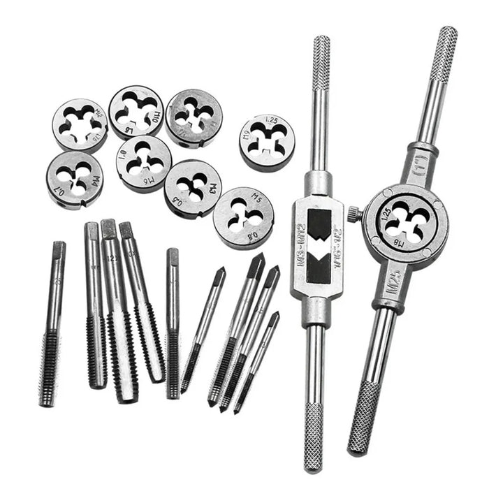 6/8/12/20PCS Metric Hand Tap and Die Set M3-M12 | Screw Thread Plugs & Straight Taper Reamer Tools