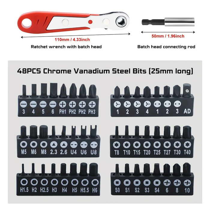 68-in-1 Precision Ratchet Screwdriver Set – Magnetic Multi-Tool Kit for Furniture, Car, Computer & Maintenance