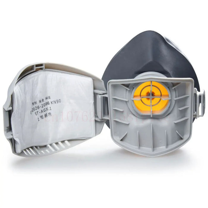 "Half Face Dust Mask Respirator – Includes 20 Replaceable Filters for Industrial, Construction, and Safety Protection"