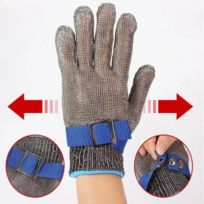 "Stainless Steel Cut-Resistant Gloves – Anti-Cut Safety Mesh Gloves for Butchers & Kitchen Use"