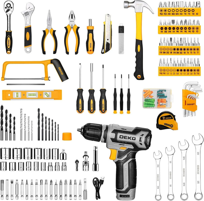 DEKOPRO 12V Cordless Drill & Tool Set – Complete Home Repair Kit