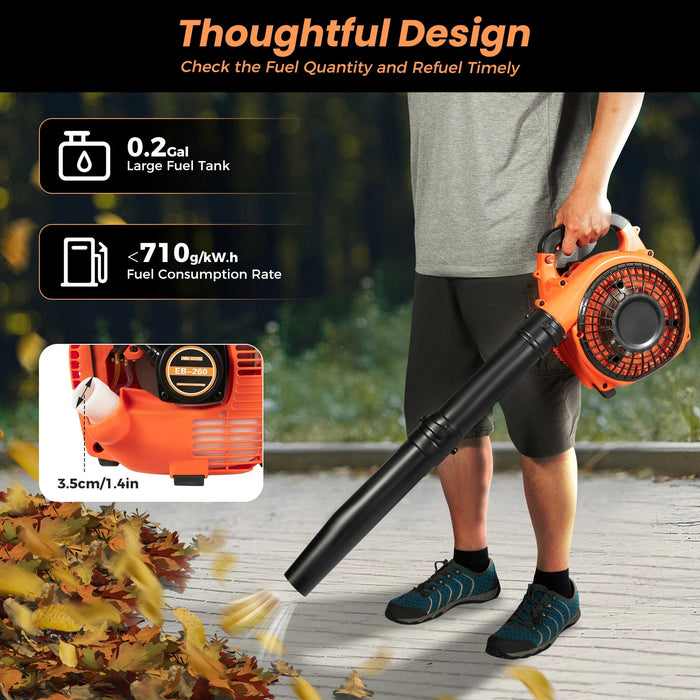 Powerful 2-Stroke Gas Leaf Blower – 25.4cc Handheld Sweeper for Quick and Easy Yard Cleanup