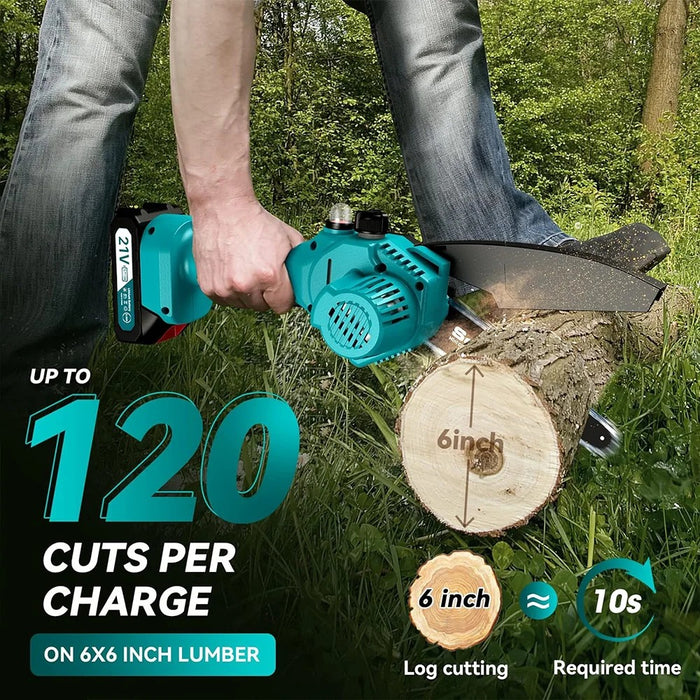 SEESII 6-Inch Cordless Electric Chainsaw – Rechargeable Pruning Saw