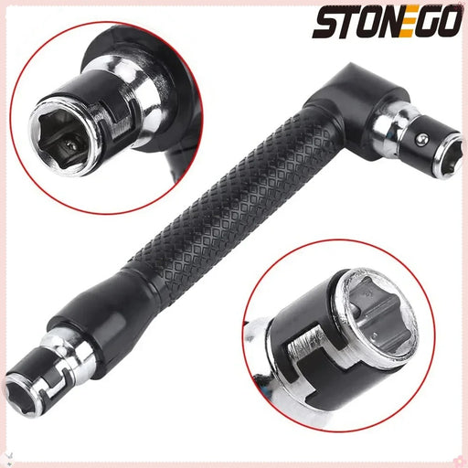 STONEGO 1PC L Shape Socket Wrench 1/4 Inch Hex Double Head Screwdriver Bits Hand Tool