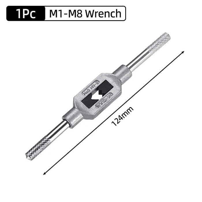 Adjustable M3-M12 T-Handle Ratchet Tap Holder Wrench Tap Wrench Drill Set Hand Tapping Tools Screw Thread Tap Drill Bit