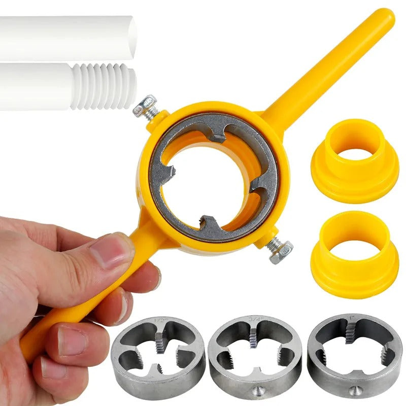 6PCS PVC Pipe Threading Tool Set – 60° NPT 1/2", 3/4", 1" Manual External Thread Tapping Tool for Plastic Water Pipes