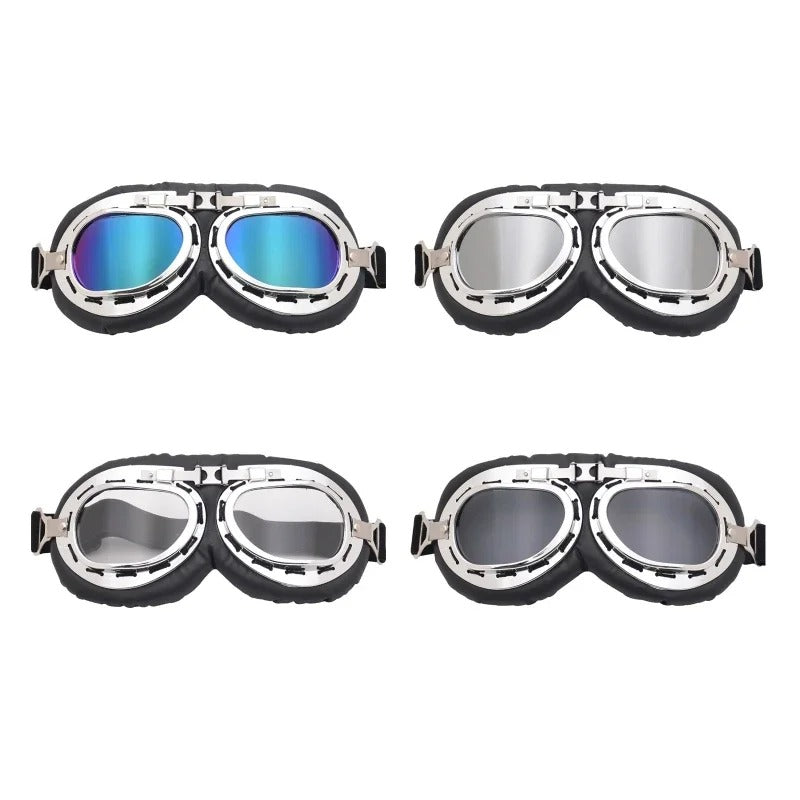 Windproof Retro Motorcycle Goggles – Vintage Steampunk Style for Bikers & Pilots