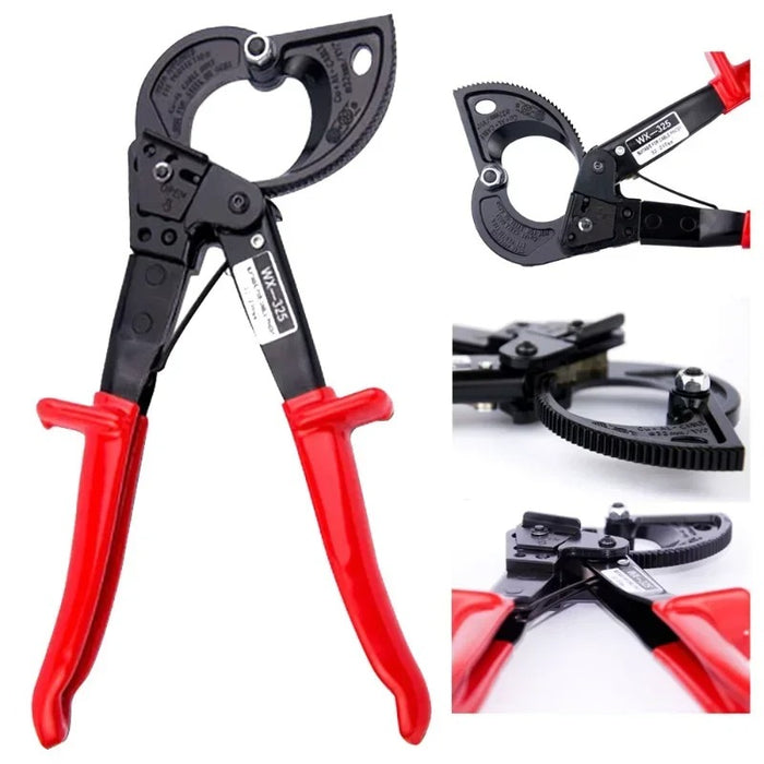 HS-325A Ratcheting Cable Cutter – Insulated Wire Cutting & Terminal Crimper Tool