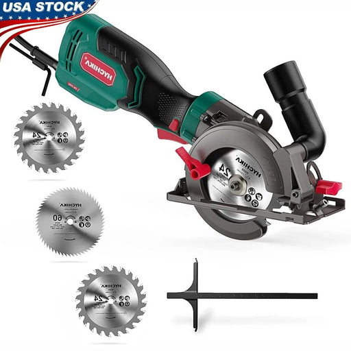 6.2A Mini Electric Circular Saw – Compact Handheld Design with 3 Blades, Adjustable Cutting Depth & Angle, Dust Collection