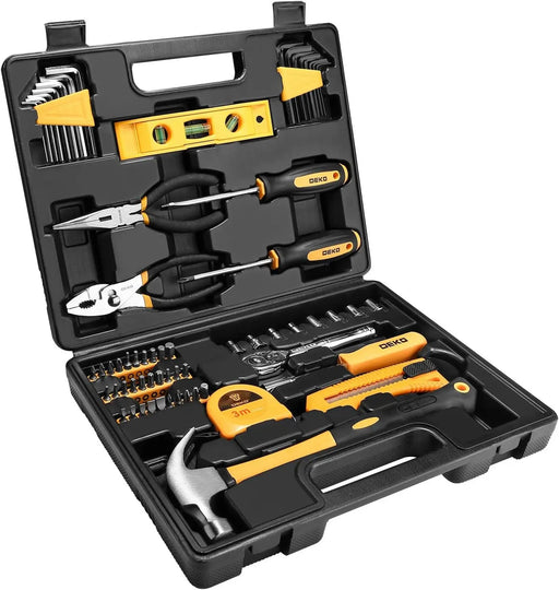 DEKO 65-Piece General Household Tool Set – Compact Hand Tool Kit with Storage Case