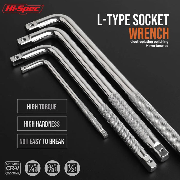 Hi-Spec L Type Bent Bar Spanner Socket Wrench 150mm 250mm 300mm Double End Wheel Wrench Auto Car Repair Tools Hand Tools