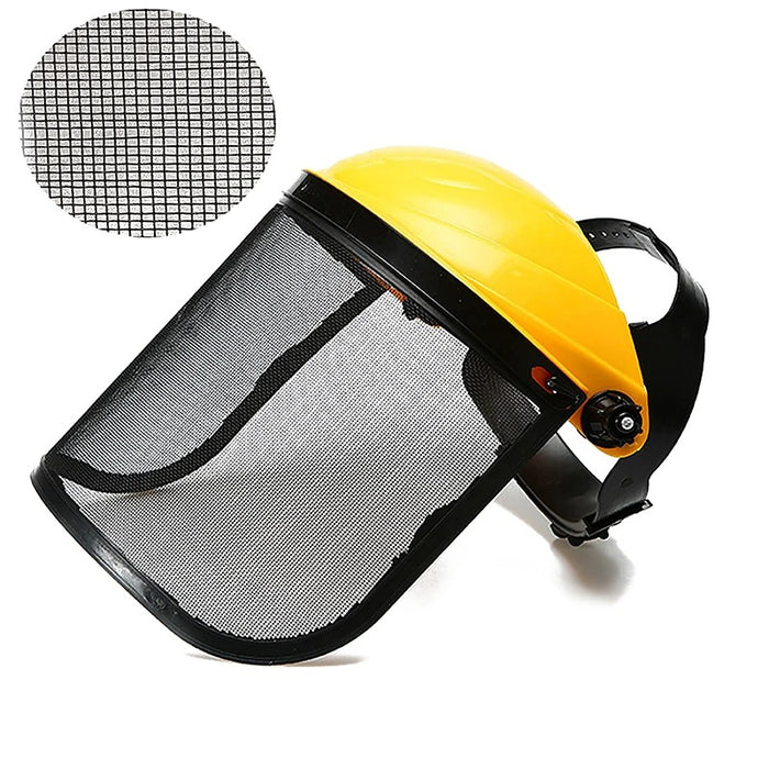 Garden Grass Trimmer Safety Helmet – Full Face Mesh Visor for Logging & Brush Cutter Protection