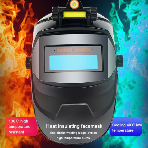 Auto Darkening Welding Helmet – Large View with Automatic Light Adjustment for Arc Welding, Grinding & Cutting