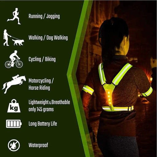 LED Reflective Tank Top – High-Visibility Night Running & Cycling Vest for Outdoor Safety