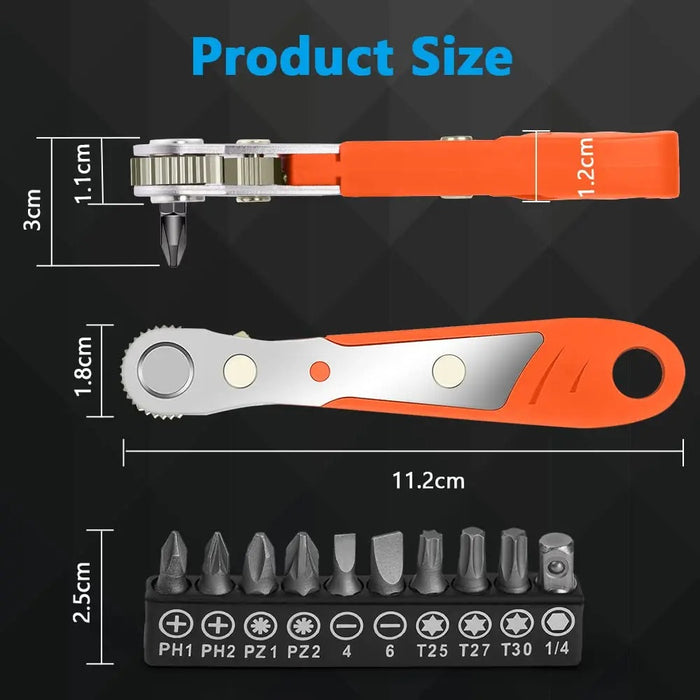 Hexagon Ratchet Spanner – 1/4 Inch Mini Hex Quick Release Socket Wrench for Household & Repair Use