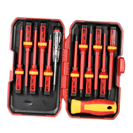 VDE Insulated Screwdriver Set – 1000V Slotted & Phillips Magnetic Screwdriver Kit with Tester Pen for Electricians