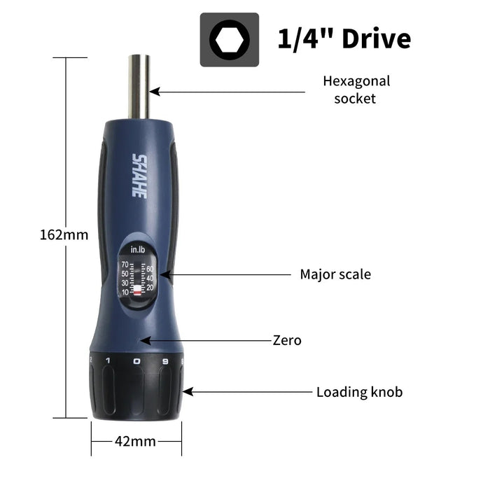 SHAHE 10-70 In-lb Preset Torque Screwdriver Set – Precision Tool for Maintenance & Bike Repair