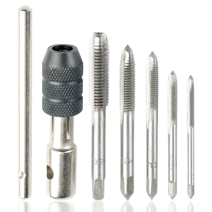 6PCS/Set Tap Drill Wrench Tapping Threading Tool M3-M8 Screwdriver Tap Holder Hand Tool Thread Metric Plug Tap Screw Taps Set