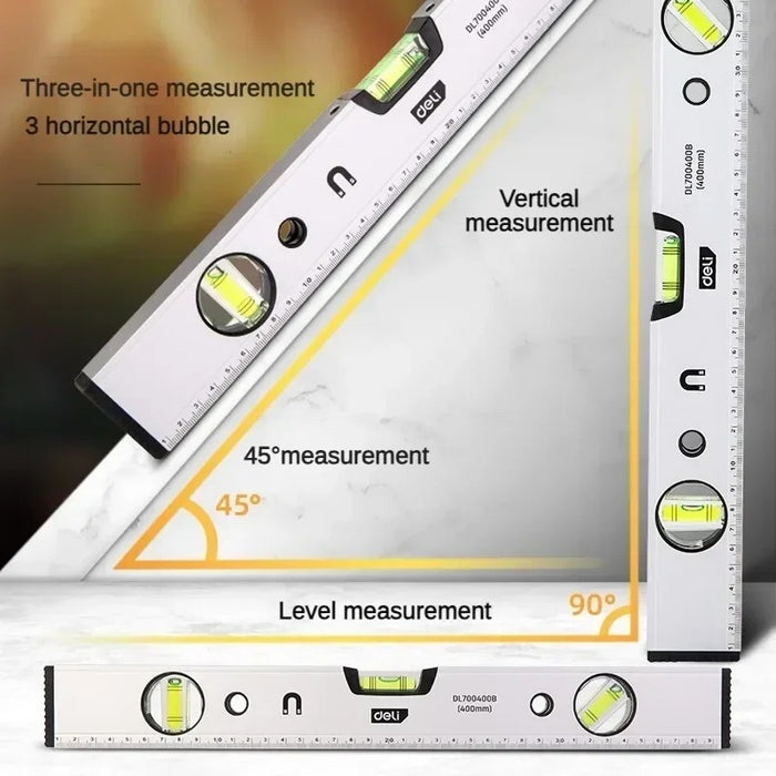 Magnetic Torpedo Level – Aluminum Shockproof Bubble Level with 3 Vials