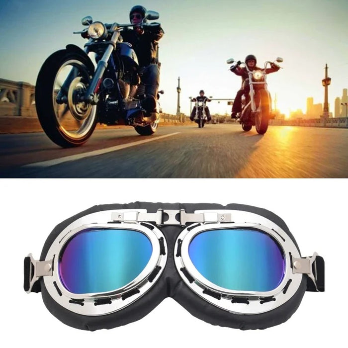 Windproof Retro Motorcycle Goggles – Vintage Steampunk Style for Bikers & Pilots