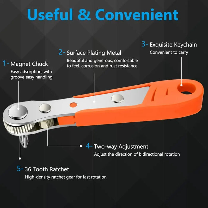 Hexagon Ratchet Spanner – 1/4 Inch Mini Hex Quick Release Socket Wrench for Household & Repair Use