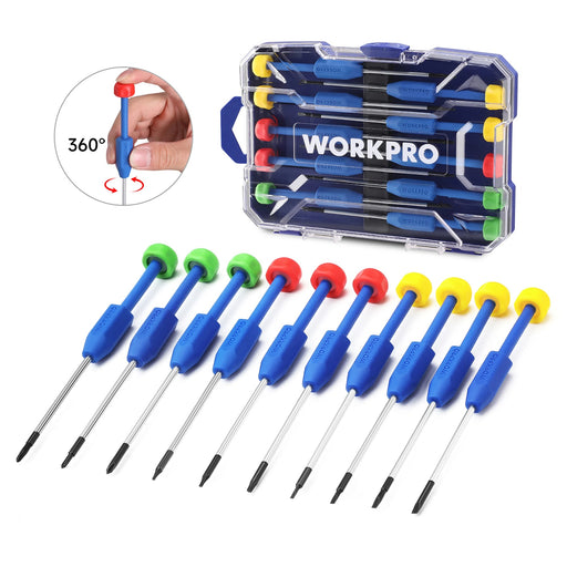 WORKPRO 10-Piece Precision Screwdriver Set – Magnetic Repair Tool Kit for Electronics & Small Repairs