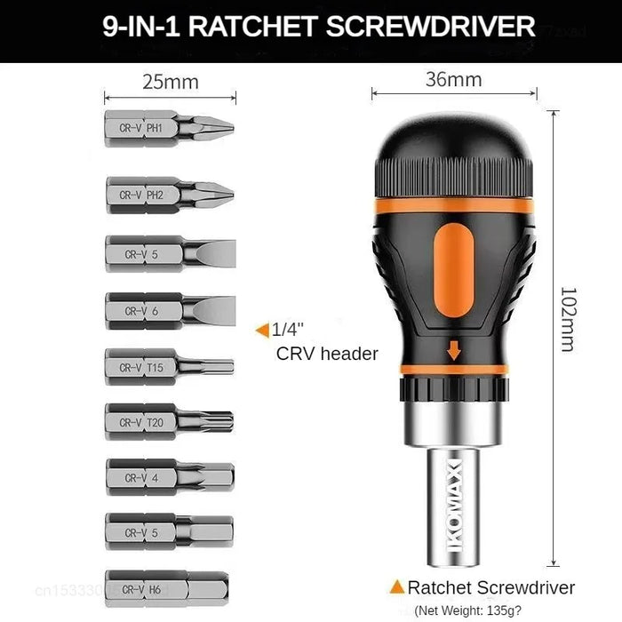 Xiaomi 9-in-1 Ratcheting Screwdriver Set – Magnetic & Adjustable