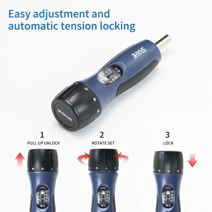 SHAHE 10-70 In-lb Preset Torque Screwdriver Set – Precision Tool for Maintenance & Bike Repair