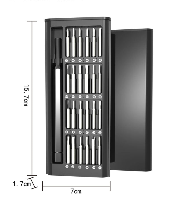 25-in-1 Magnetic Precision Screwdriver Set – Mini Repair Tool Kit with 24 Torx & Hex Bits for Mobile Phone, PC & Electronics