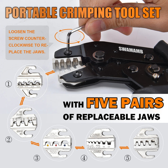 Crimping Tool Set – Pressed Pliers for Electrical Terminals, Connectors & Electronics (48BS 2549)