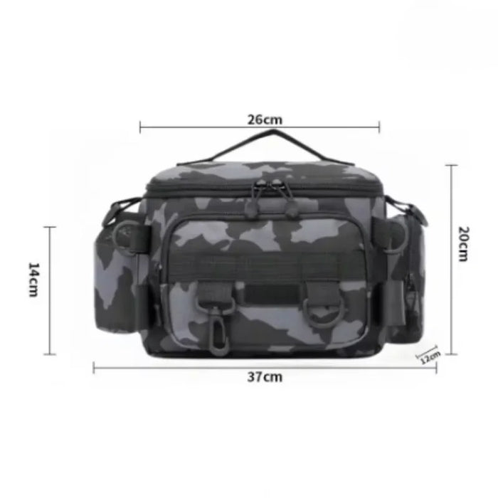 Fishing Tackle Shoulder Bag – Portable Outdoor Storage with Rod Holder