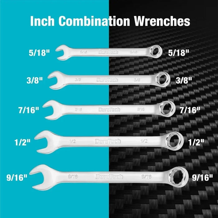 497-Piece Mechanics Tool Set – SAE/Metric Sockets, 90-Tooth Ratchet & Wrench Set in 3-Drawer Tool Box