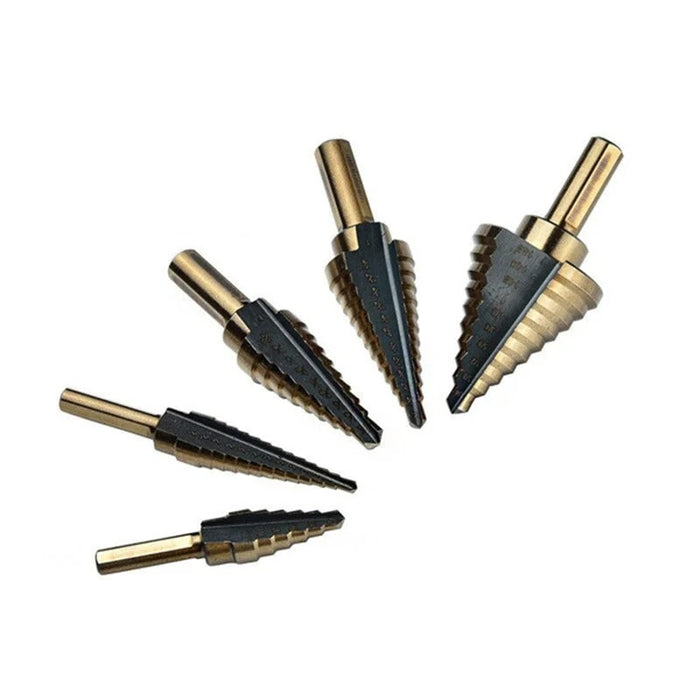 5pcs Step Drill Bit Set Hss Cobalt Multiple Hole 50 Sizes Cobalt Titanium Conical Carbide Drill Perforator Hole Cutter Tool