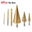 6-Piece Titanium Step Drill Bit & Milling Cutter Set – Precision Drilling for Wood & Metal (4-12mm, 4-20mm, 4-32mm, 3mm, 6mm, 8mm)